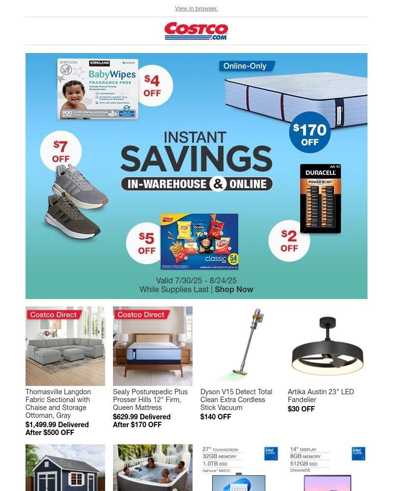 Screenshot of email with subject /media/emails/august-instant-savings-are-on-shop-in-warehouse-online-9ee3d8-cropped-10d680cf.jpg