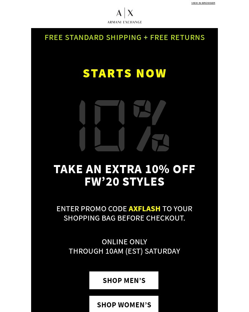 Screenshot of email with subject /media/emails/ax-flash-sale-starts-now-extra-10-off-fw20-styles-e5456f-cropped-926bcdc7.jpg
