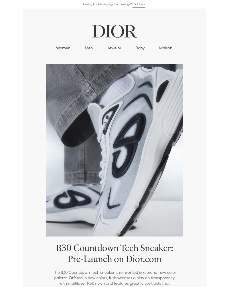 Screenshot of email with subject /media/emails/b30-countdown-tech-sneaker-pre-launch-exclusively-on-diorcom-434677-cropped-7e50de45.jpg
