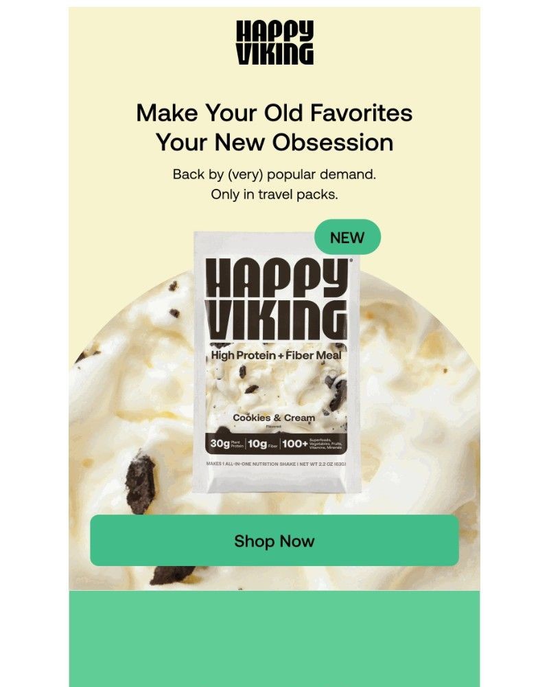 Screenshot of email sent to a Happy Viking Newsletter subscriber