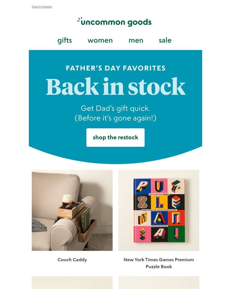Screenshot of email with subject /media/emails/back-in-stock-fathers-day-favorites-b2bc31-cropped-57577af6.jpg