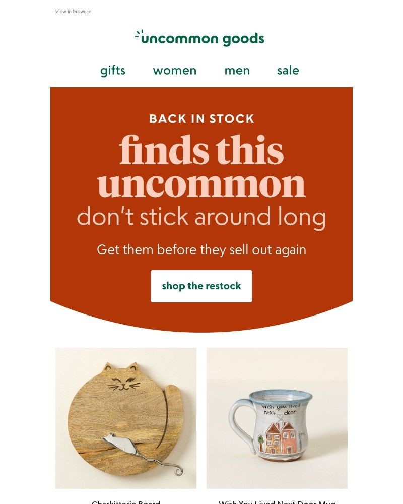 Screenshot of email with subject /media/emails/back-in-stock-finds-this-uncommon-dont-stick-around-long-c7c4bb-cropped-a8b40b9c.jpg