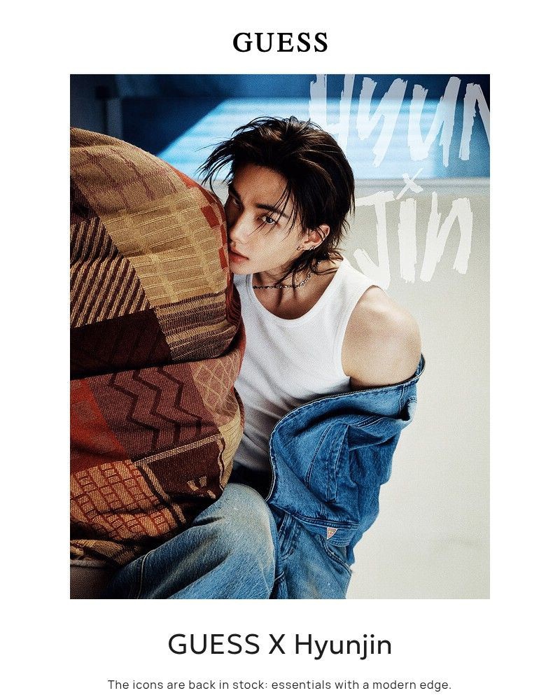 Screenshot of email with subject /media/emails/back-in-stock-guess-x-hyunjin-dd6a4b-cropped-664b3d34.jpg