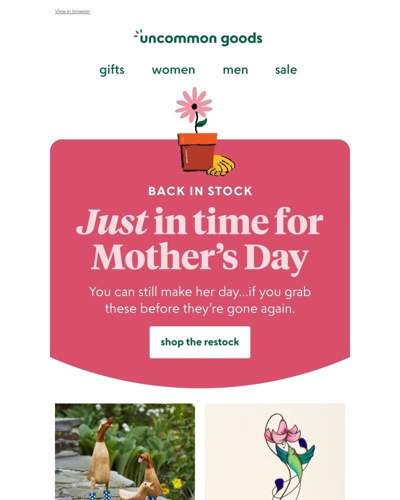 Screenshot of email with subject /media/emails/back-in-stock-mothers-day-favorites-phew-fa6b1c-cropped-a9076bd1.jpg