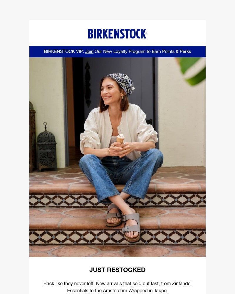 Screenshot of email sent to a Birkenstock Newsletter subscriber