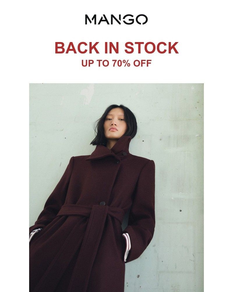 Screenshot of email sent to a Mango Newsletter subscriber