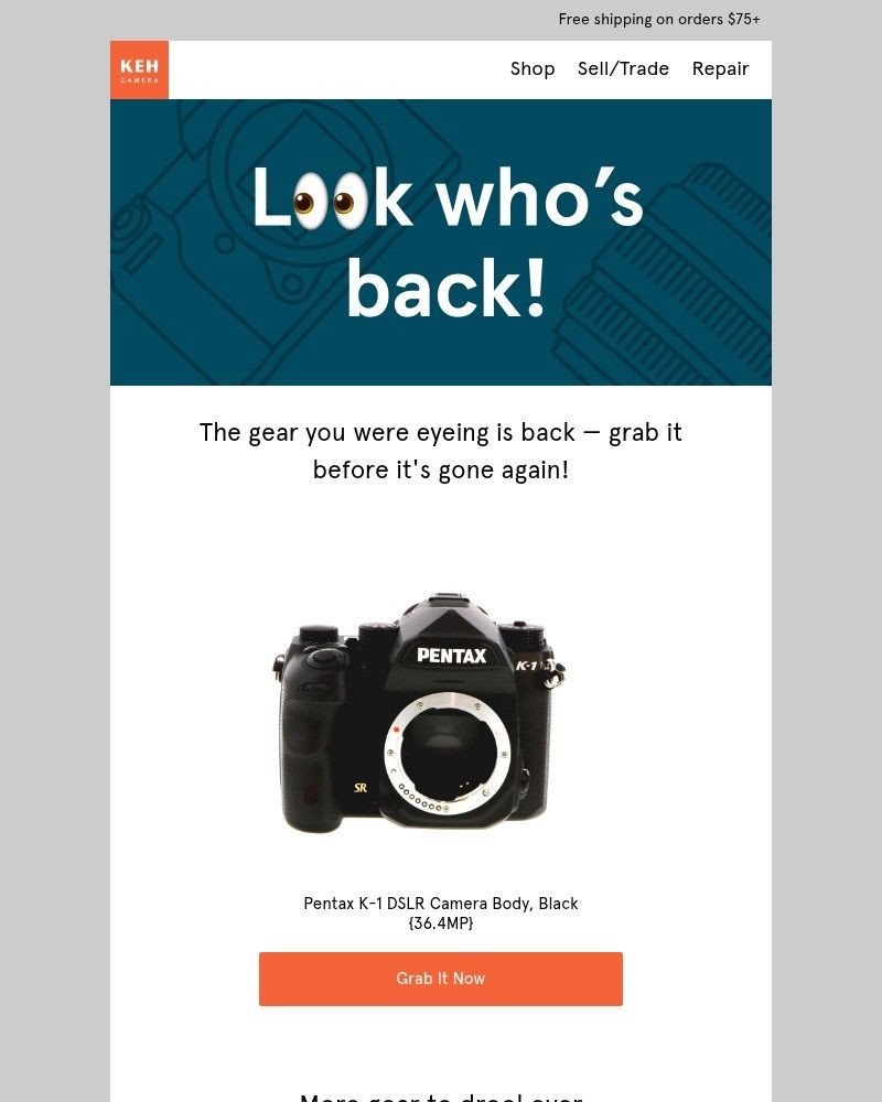 Screenshot of email with subject /media/emails/back-in-stock-pentax-k-1-dslr-camera-body-black-be5021-cropped-ea1c7c13.jpg