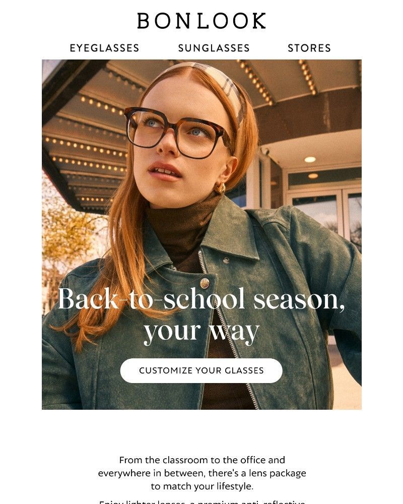 Screenshot of email sent to a Bonlook Newsletter subscriber