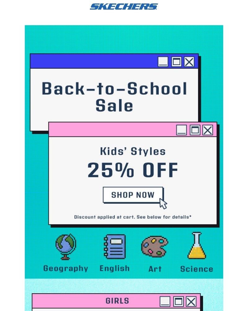 Screenshot of email sent to a Skechers Newsletter subscriber