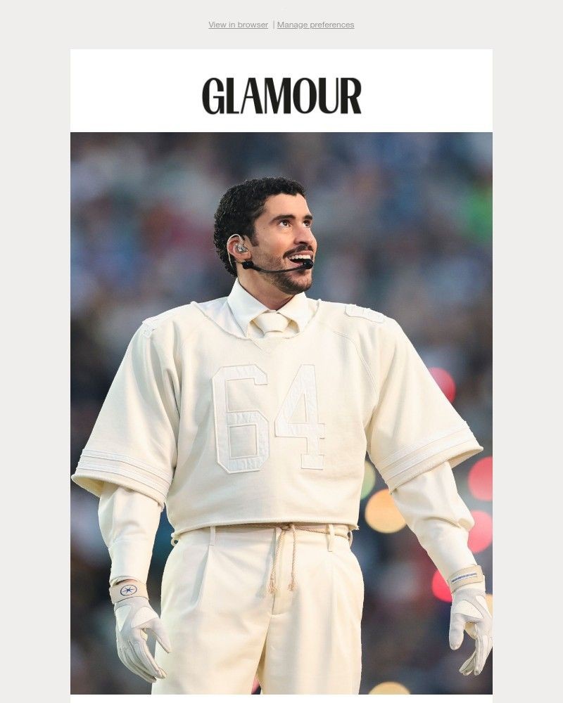 Screenshot of email sent to a Glamour Newsletter subscriber