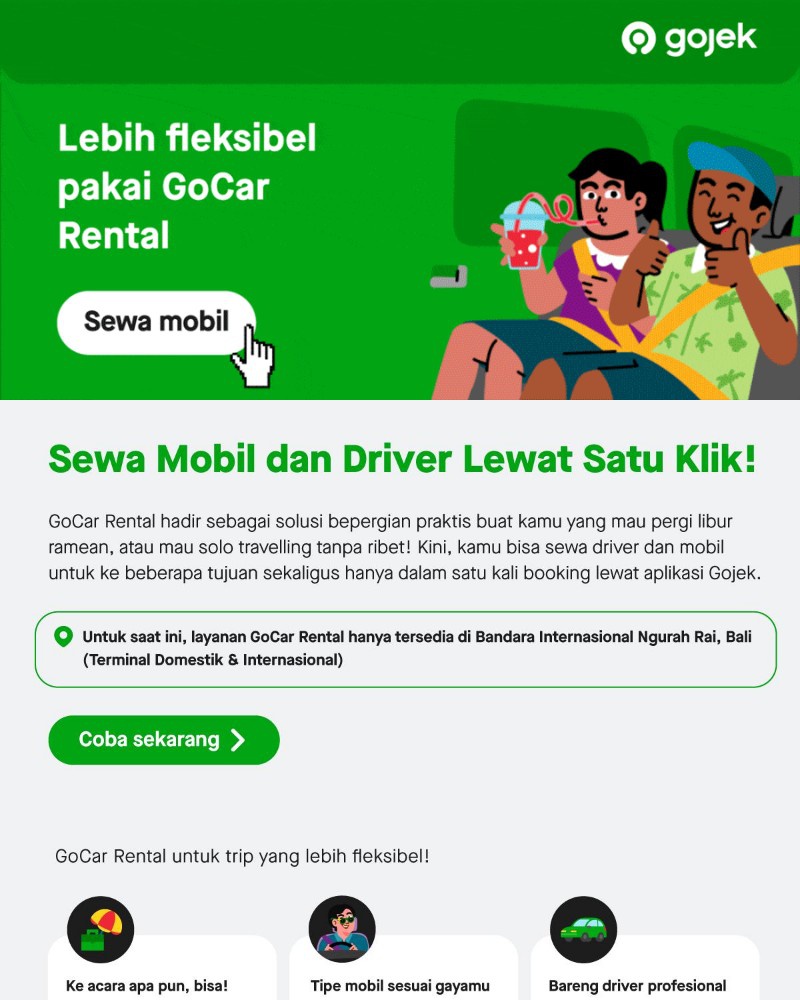 Screenshot of email sent to a Go-Jek Customer