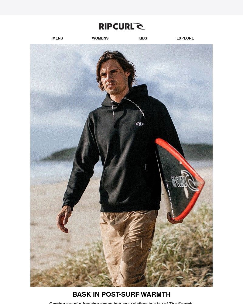 Screenshot of email sent to a Ripcurl Newsletter subscriber