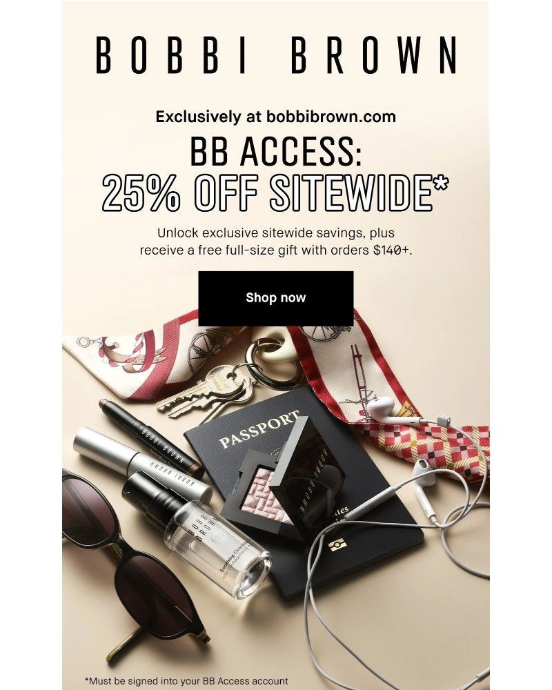 Screenshot of email sent to a Bobbi Brown Newsletter subscriber