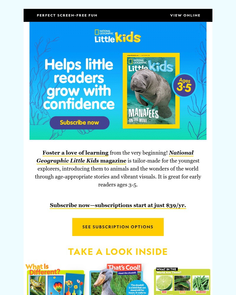 Screenshot of email sent to a National Geographic Newsletter subscriber