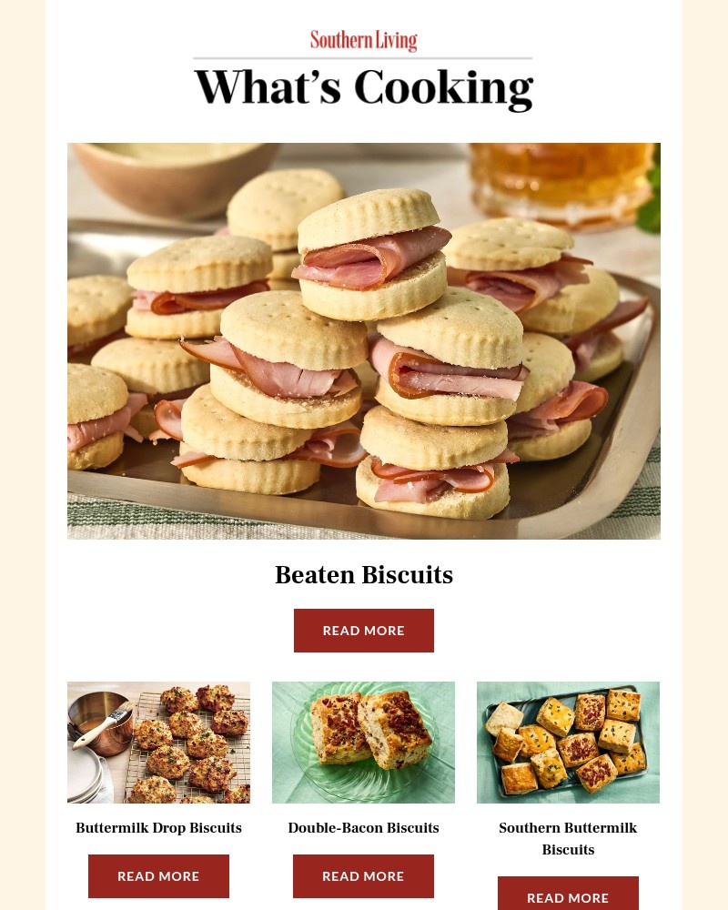 Screenshot of email sent to a Southern Living Newsletter subscriber