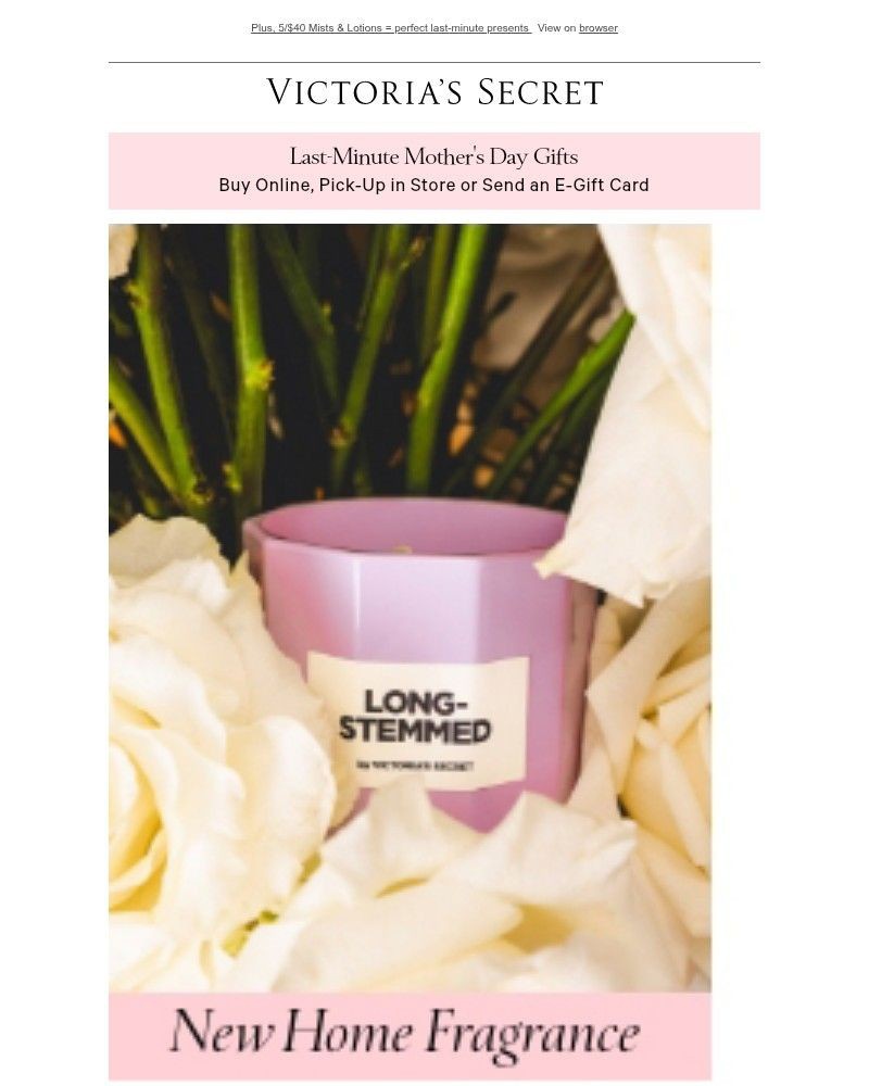 Screenshot of email sent to a Victoria's Secret Newsletter subscriber