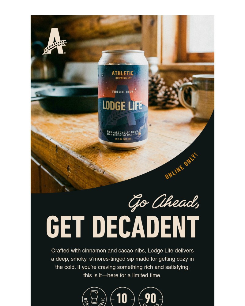 Screenshot of email sent to a Athletic Brewing Newsletter subscriber