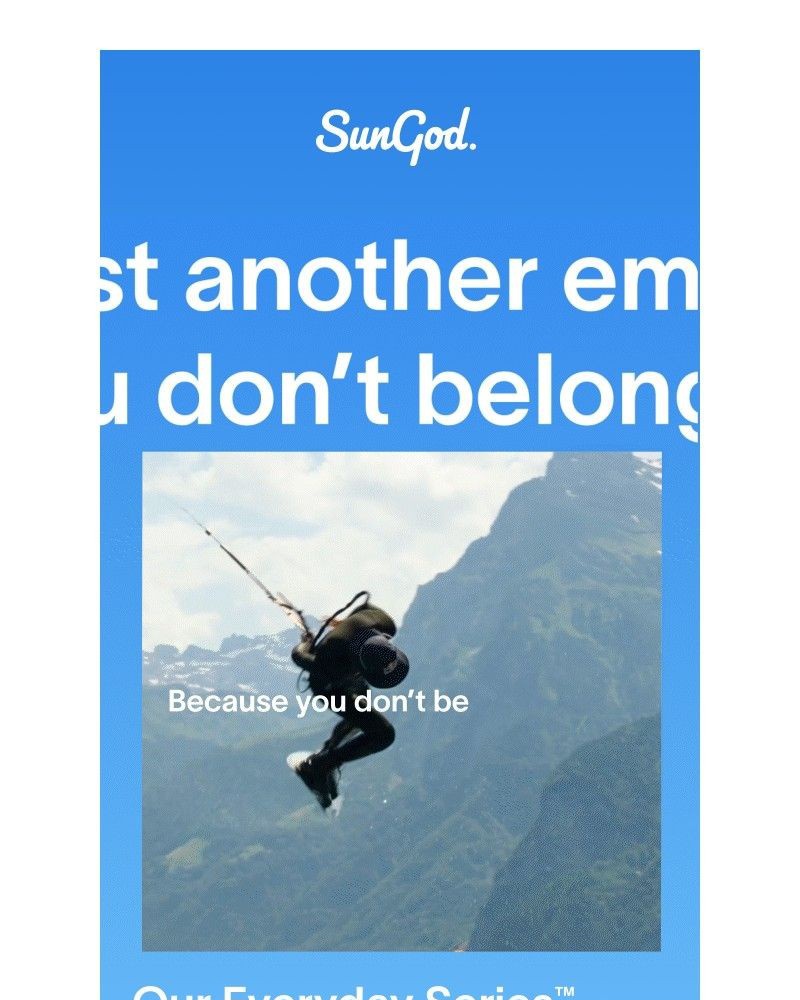 Screenshot of email sent to a SunGod Newsletter subscriber