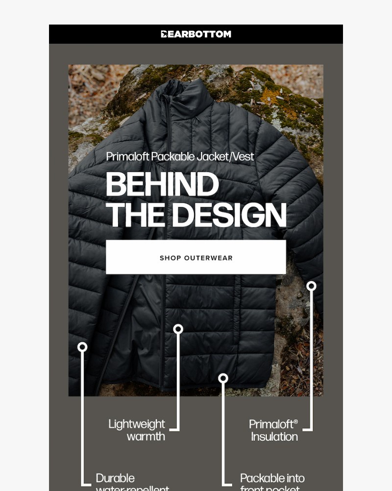 Screenshot of email sent to a Bearbottom Clothing Newsletter subscriber