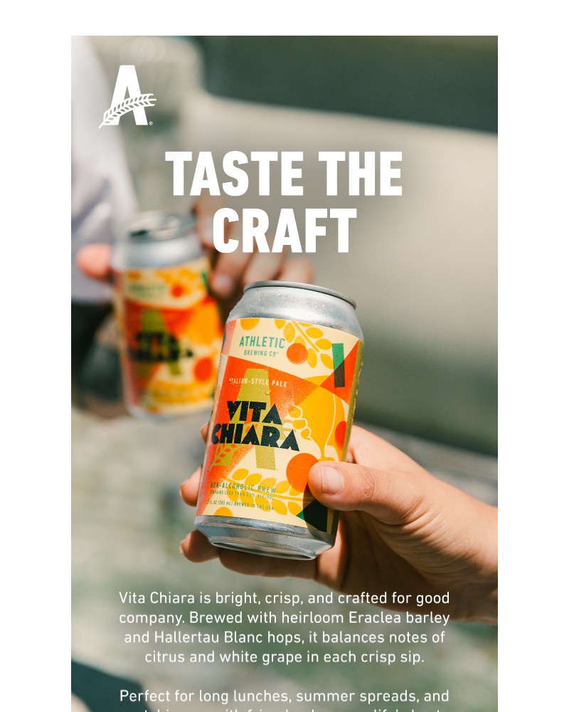 Screenshot of email sent to a Athletic Brewing Newsletter subscriber