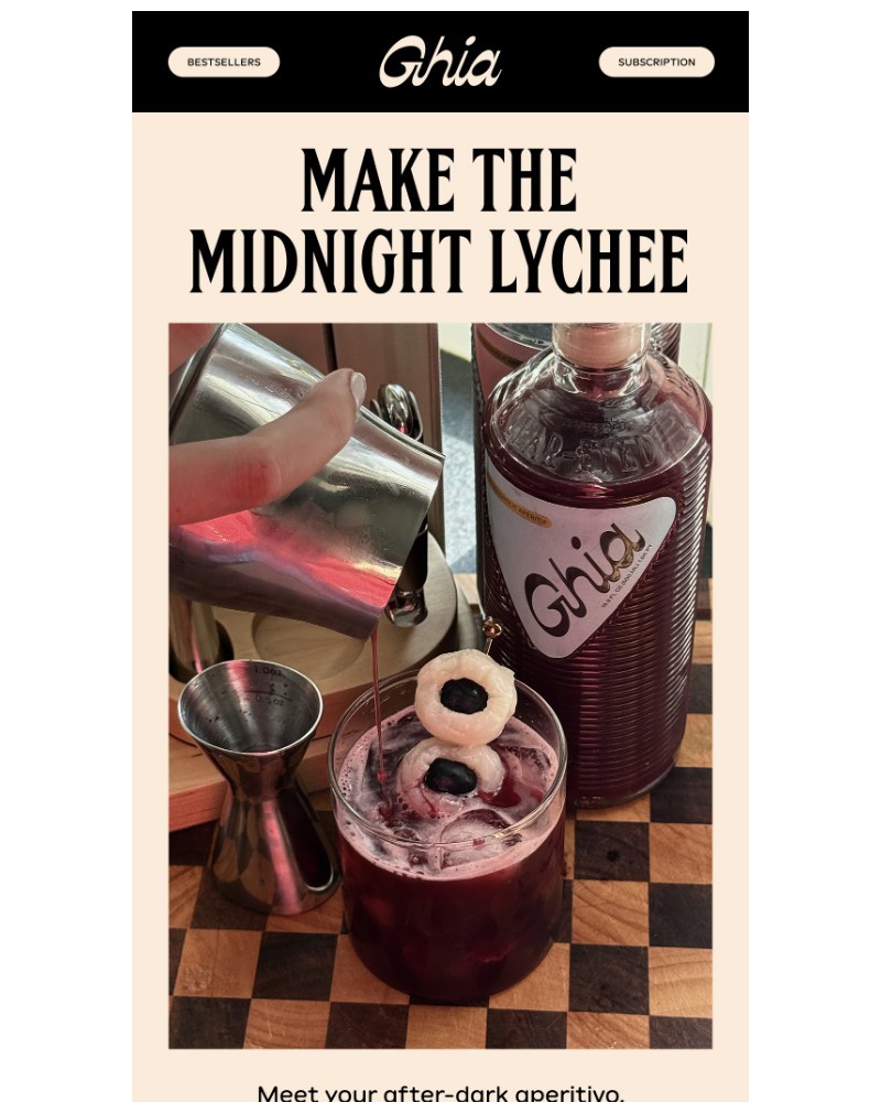 Screenshot of email sent to a Ghia Newsletter subscriber