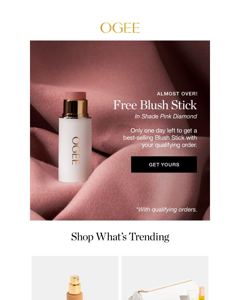 Screenshot of email sent to a Ogee Newsletter subscriber