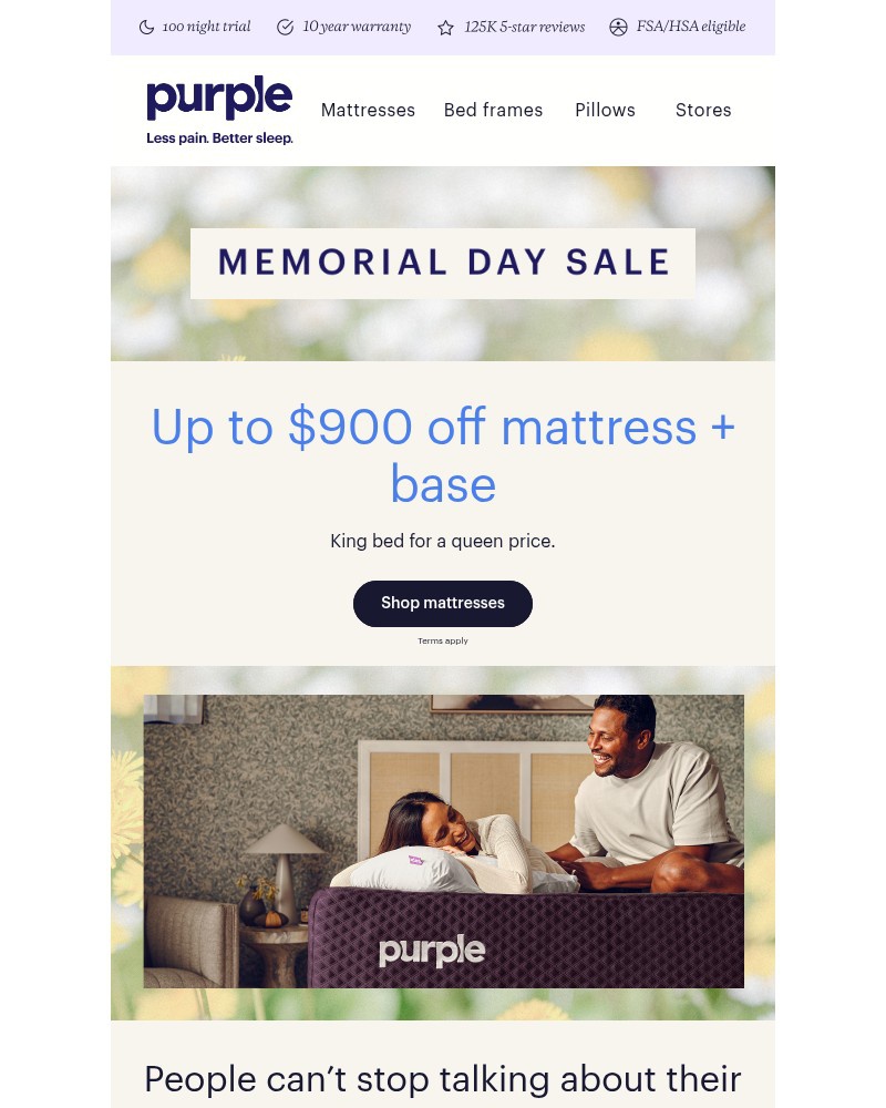Screenshot of email sent to a Purple Cart abandoner