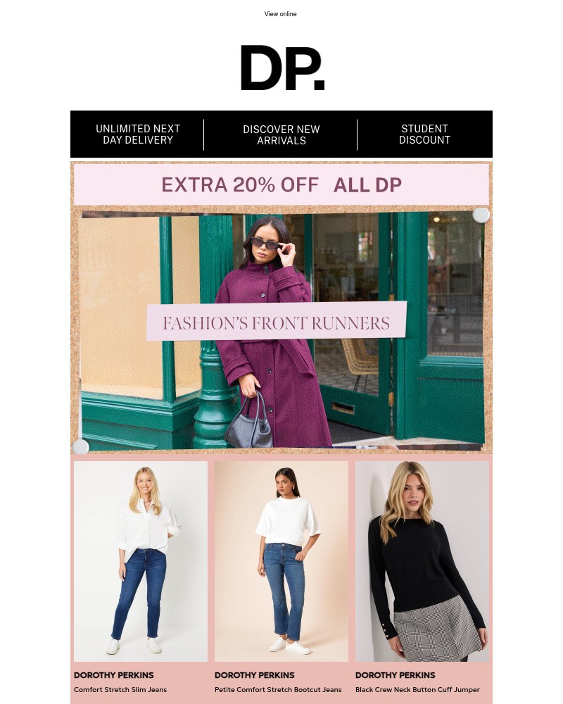 Screenshot of email sent to a Dorothy Perkins Newsletter subscriber