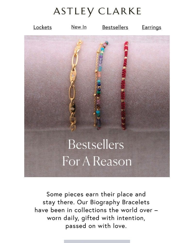 Screenshot of email sent to a Astley Clarke Newsletter subscriber