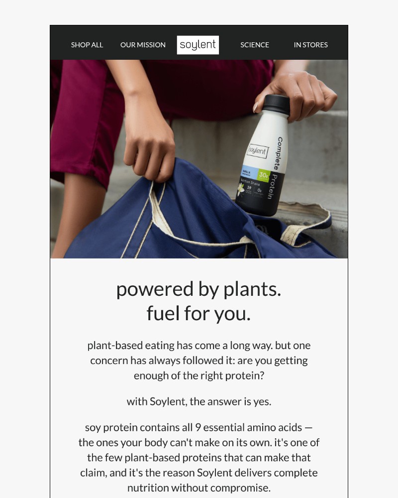 Screenshot of email sent to a Soylent Newsletter subscriber