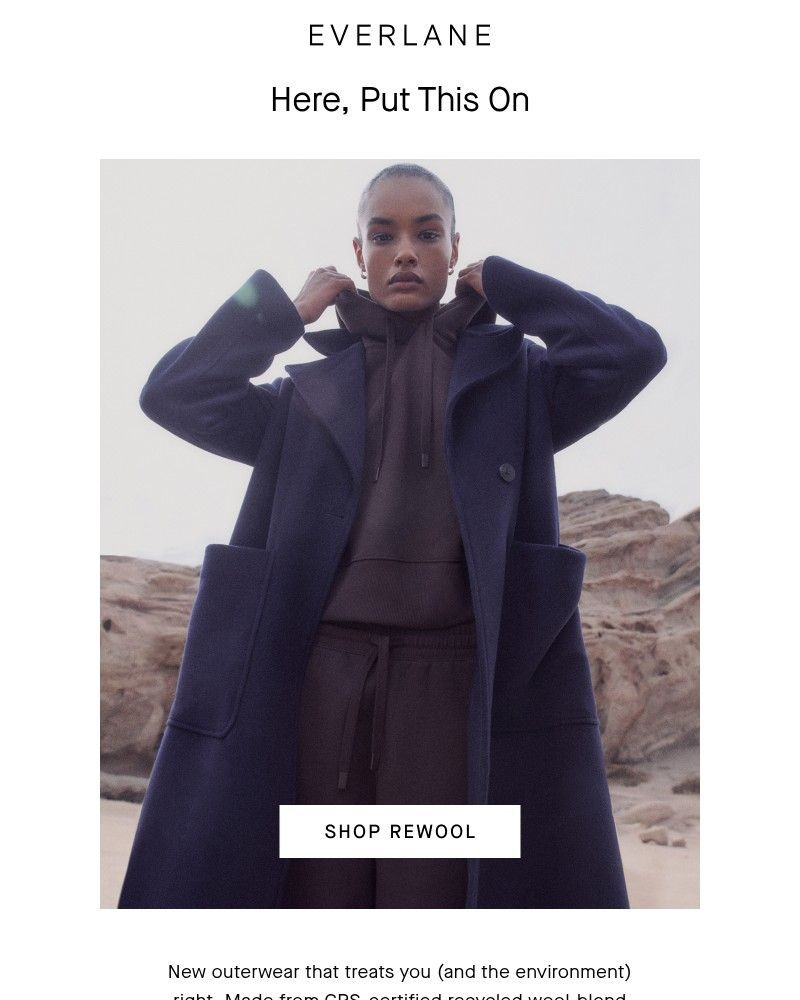 Screenshot of email sent to a Everlane Registered user