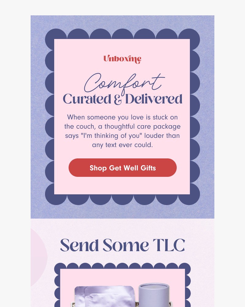 Screenshot of email sent to a Unboxme Newsletter subscriber