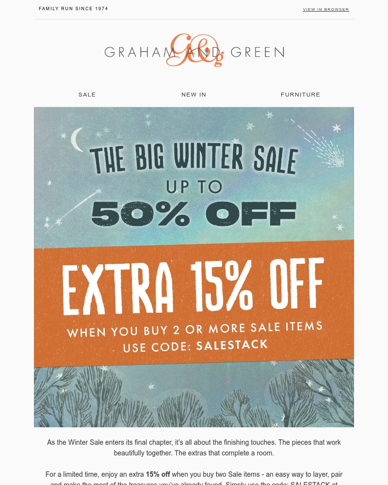 Screenshot of email sent to a Graham and Green Cart abandoner