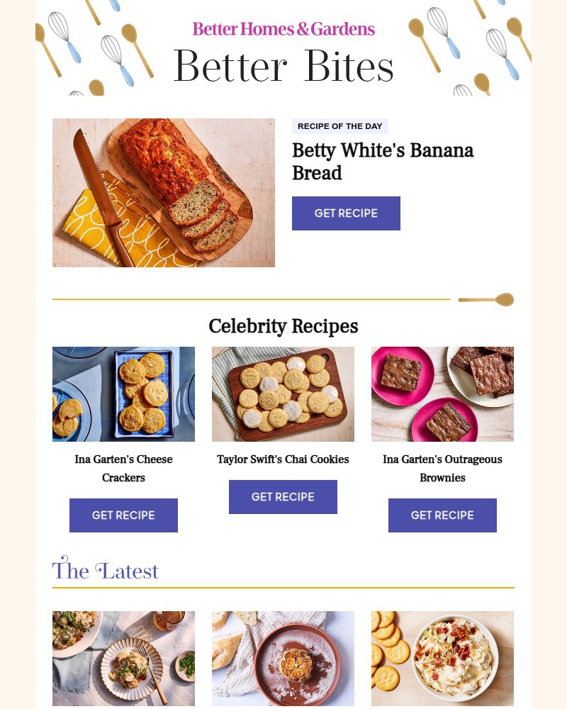 Screenshot of email sent to a Better Homes and Gardens Newsletter subscriber