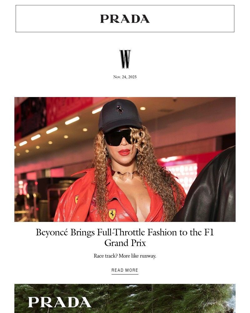 Screenshot of email sent to a W Newsletter subscriber