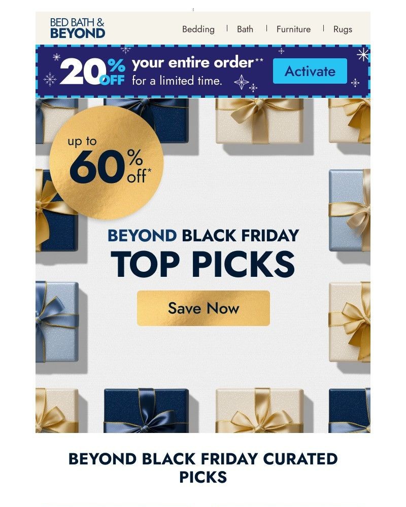 Screenshot of email sent to a Overstock Newsletter subscriber