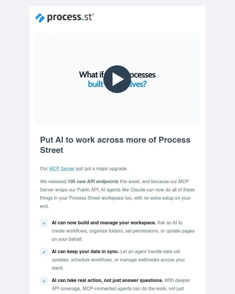 Screenshot of email sent to a Process Street Invited user