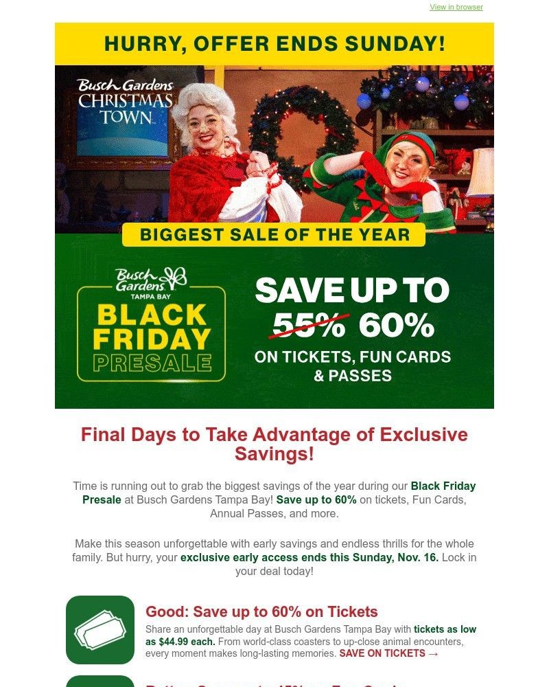 Screenshot of email with subject /media/emails/biggest-sale-of-the-year-ends-sunday-save-up-to-60-on-tickets-fun-cards-and-annua_xkXzRvR.jpg