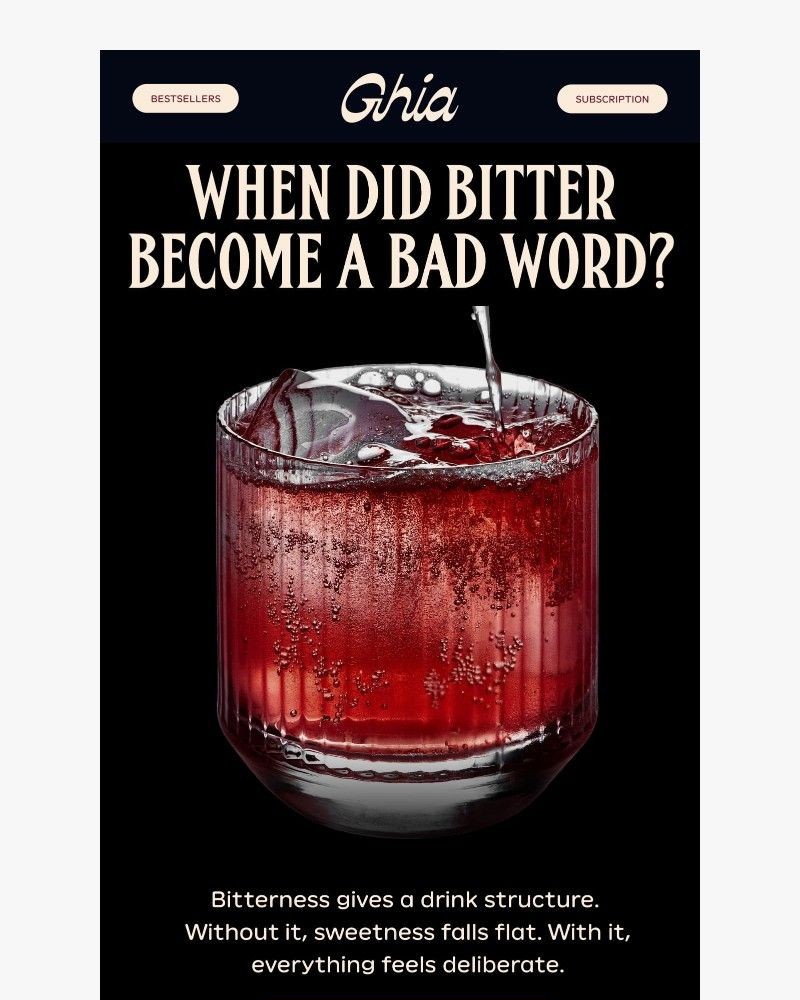 Screenshot of email sent to a Ghia Newsletter subscriber