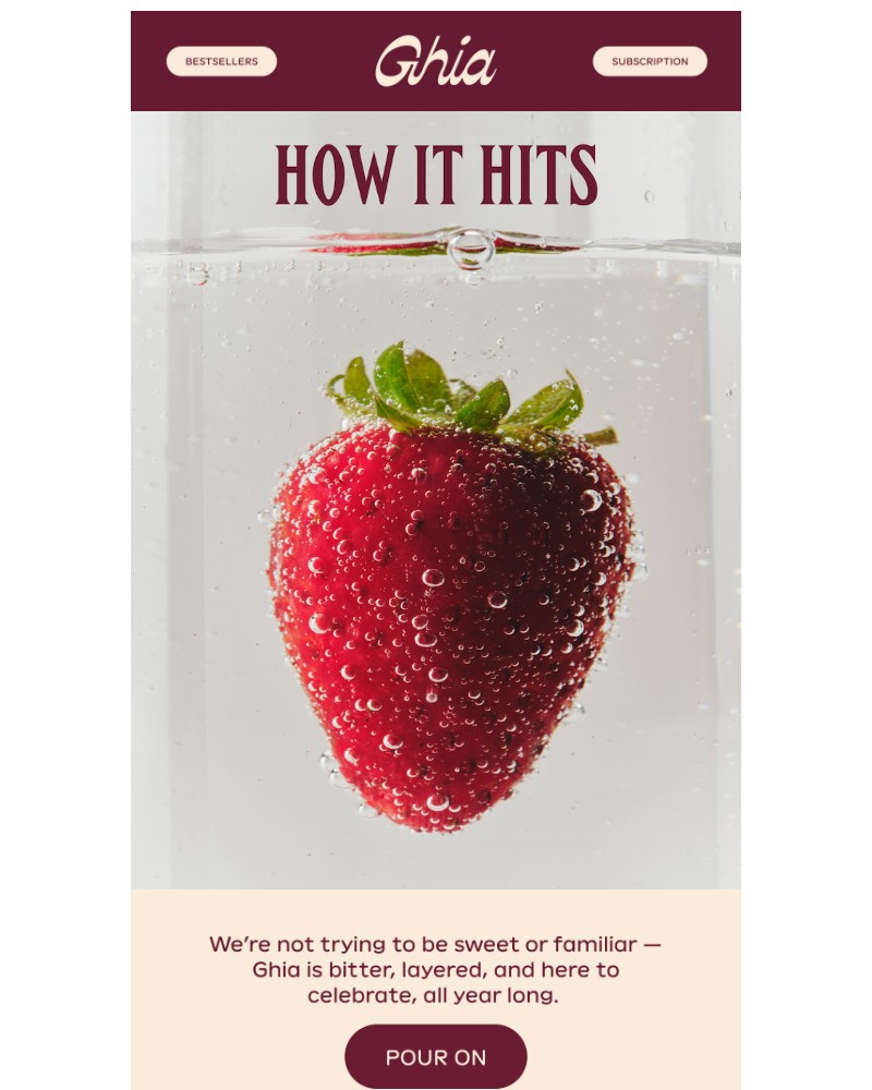 Screenshot of email sent to a Ghia Newsletter subscriber