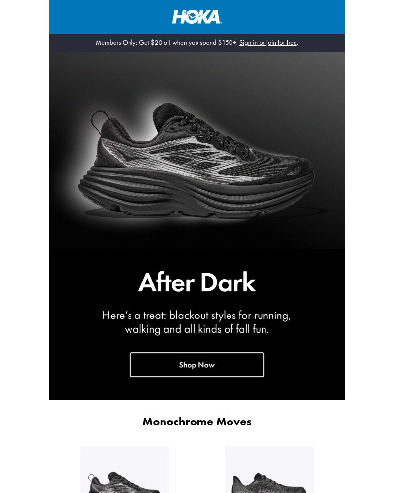 Screenshot of email sent to a Hoka Newsletter subscriber