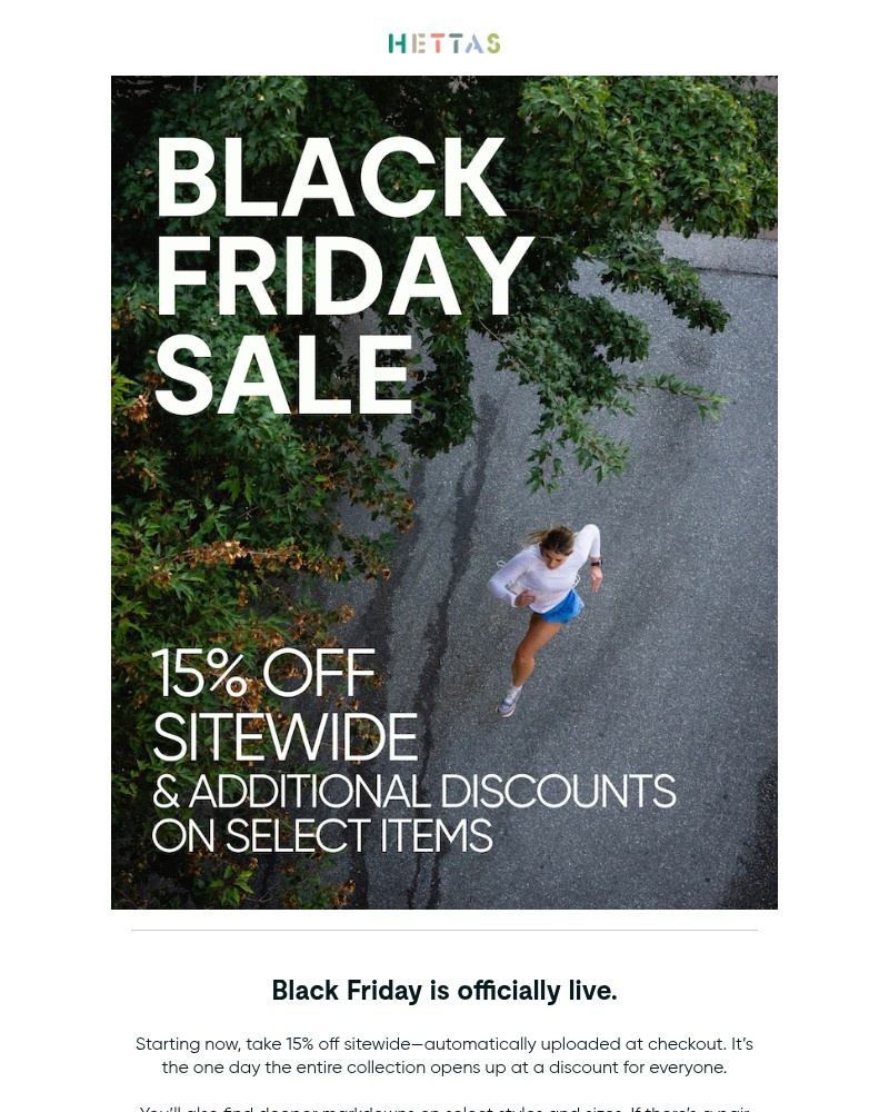 Screenshot of email sent to a Hettas Newsletter subscriber