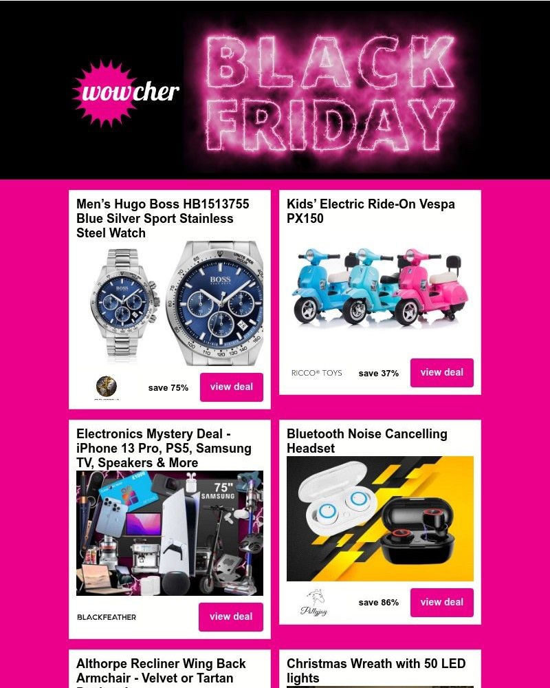 Screenshot of email with subject /media/emails/black-friday-reborn-mens-hugo-boss-hb1513755-watch-kids-electric-ride-on-vespa-px_tpPalpa.jpg