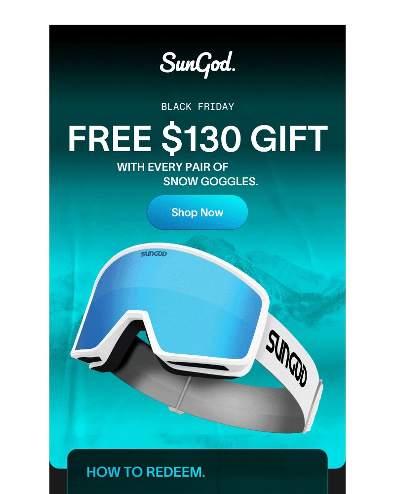 Screenshot of email sent to a SunGod Newsletter subscriber