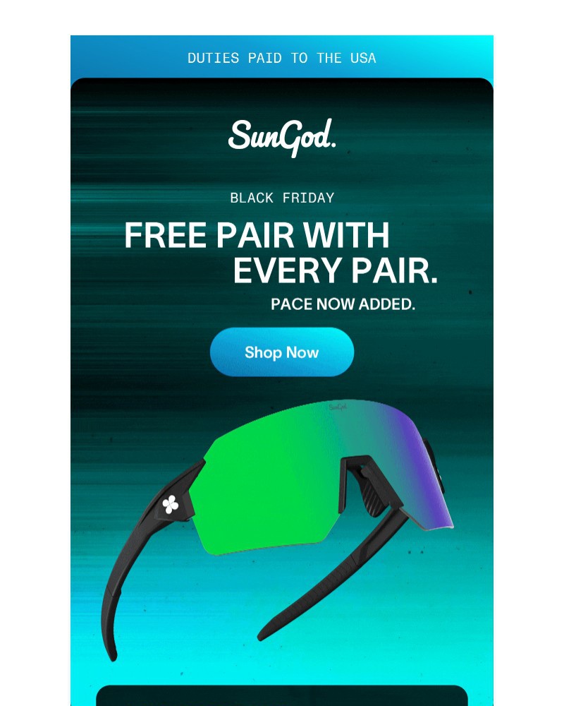 Screenshot of email sent to a SunGod Newsletter subscriber