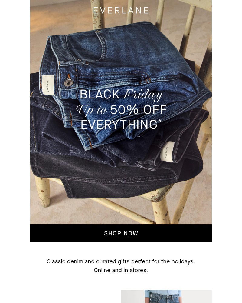 Screenshot of email sent to a Everlane Registered user