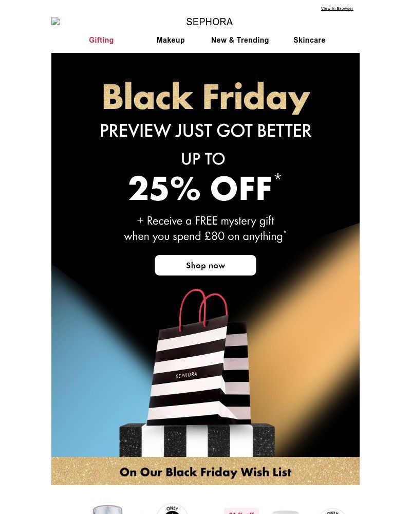 Screenshot of email sent to a Feelunique Newsletter subscriber