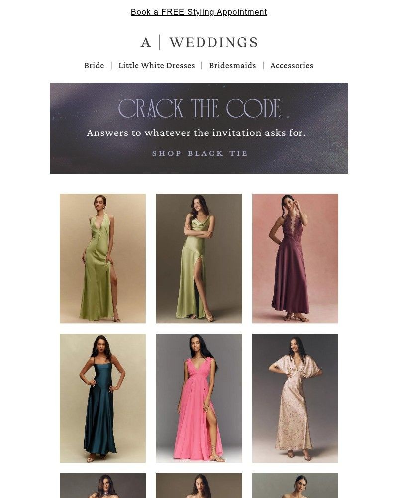 Screenshot of email sent to a Anthropologie Newsletter subscriber