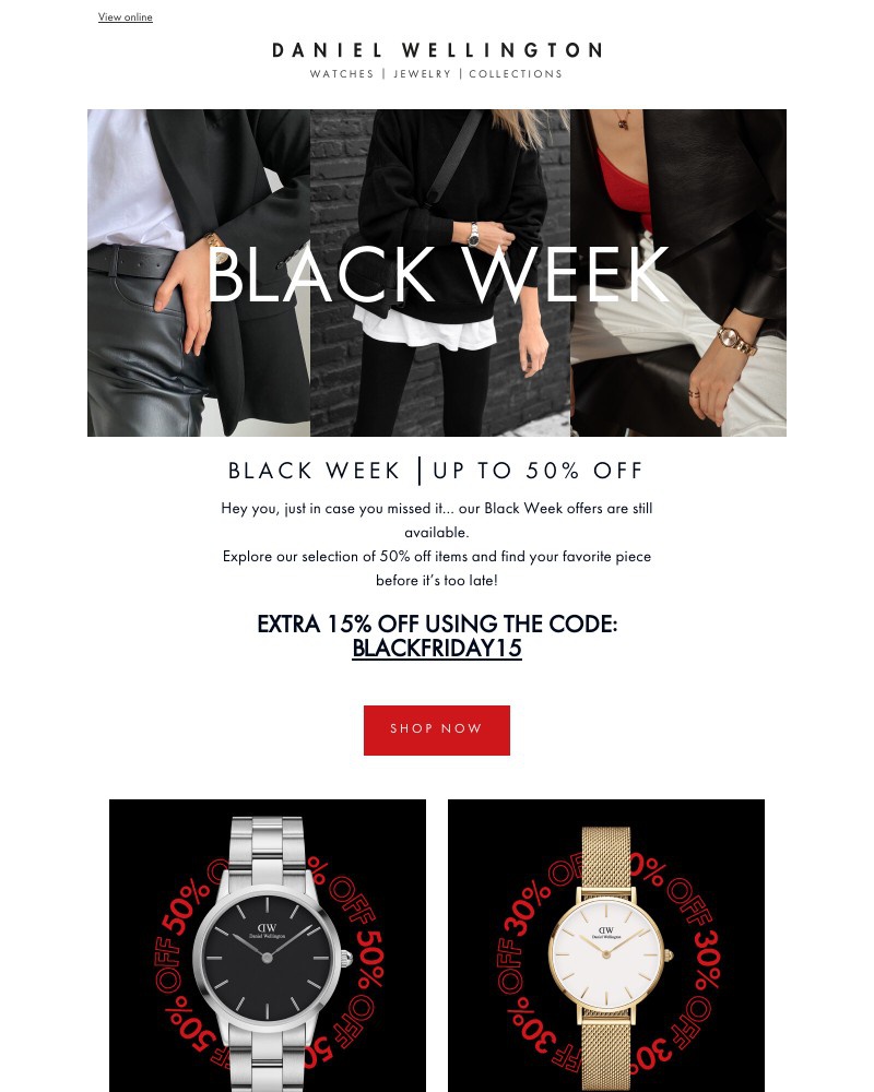 Screenshot of email with subject /media/emails/black-week-is-almost-over-up-to-50-off-extra-15-0b8945-cropped-777650f4.jpg