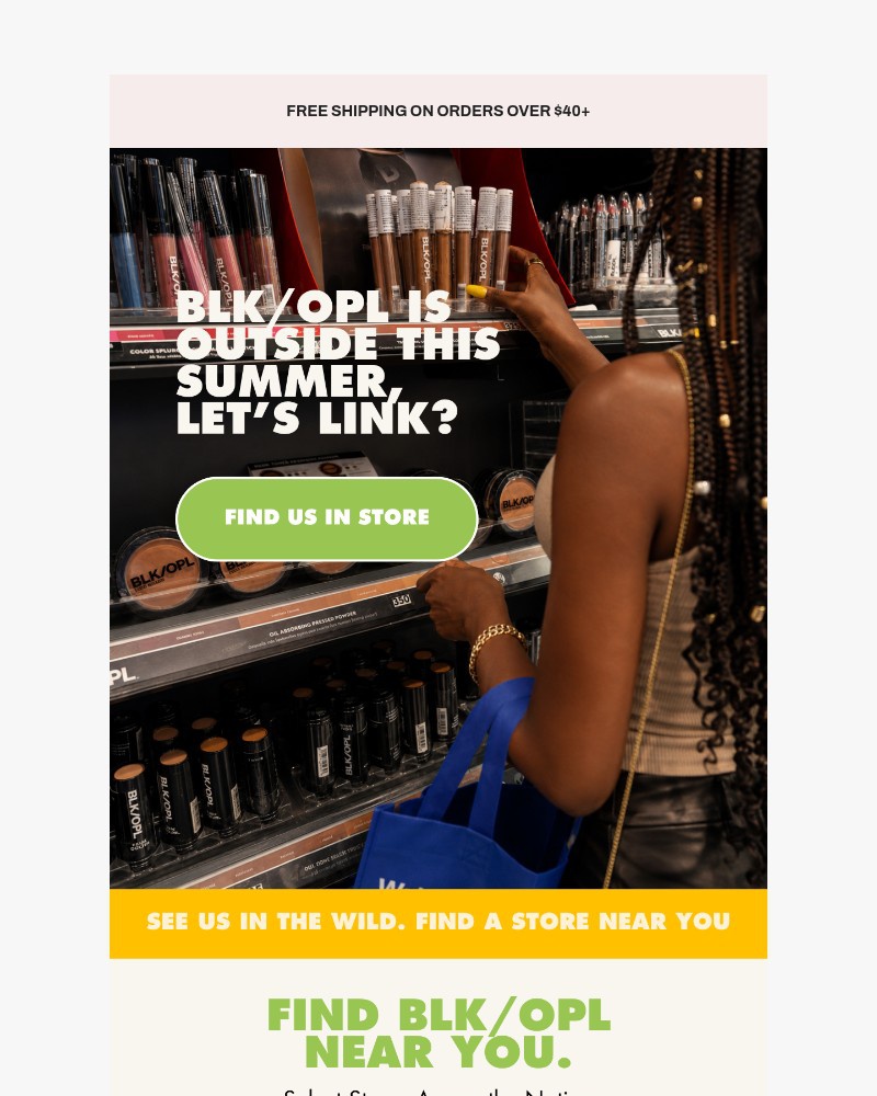 Screenshot of email sent to a Black Opal Beauty Newsletter subscriber